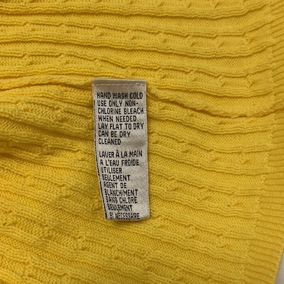 EVAN PICONE vintage cable knit tank top camisole cotton lemon yellow size large - Picture 5 of 9